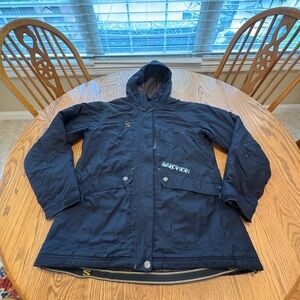 Salomon Women’s Black Hooded Ski Snowboarding Jacket XL Pockets Pit Vents